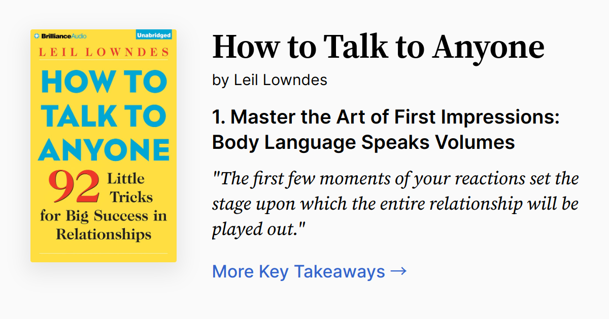 How to Talk to Anyone | Summary, Quotes, FAQ, Audio