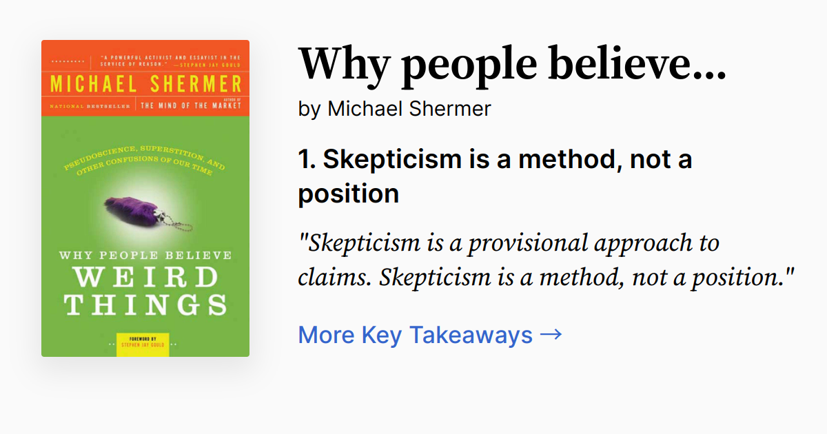 Why people believe weird things riassunto quotes faq audio