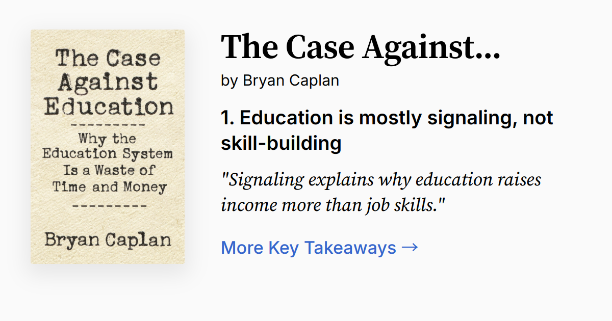 The case against education summary quotes faq audio