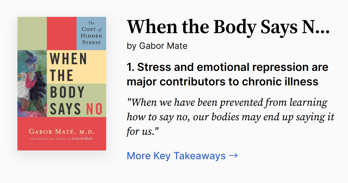 When The Body Says No Audiobook Free When the Body Says No | Summary, Quotes, FAQ, Audio
