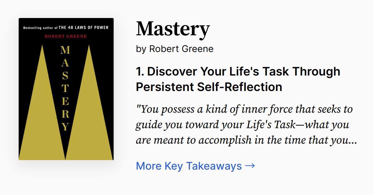 Mastery by Robert Greene Summary, Quotes, FAQ, Audio