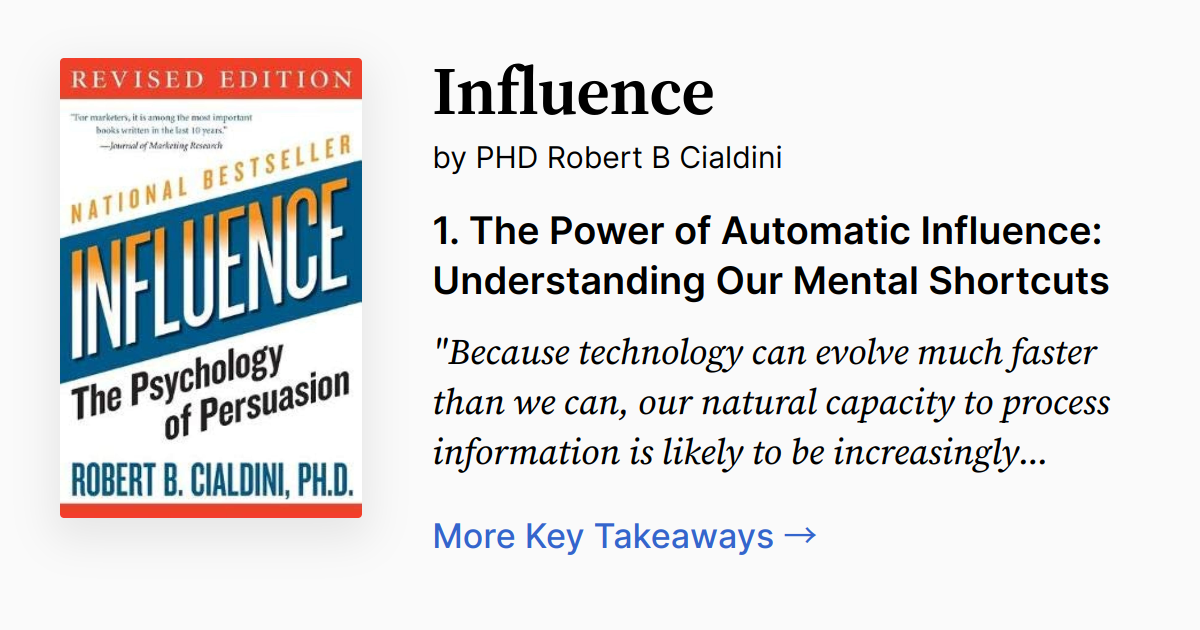 Influence By Robert Cialdini Audiobook Free Download Influence by Robert B. Cialdini | Summary, Quotes, FAQ, Audio