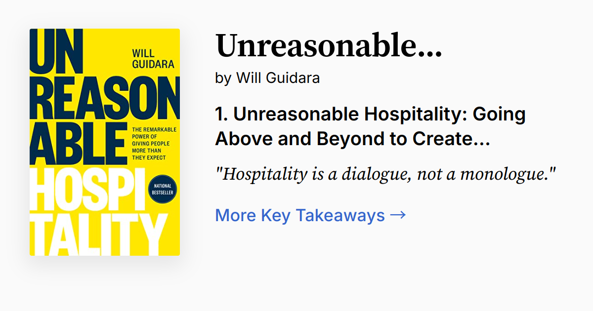 Unreasonable Hospitality Summary, Quotes, FAQ, Audio