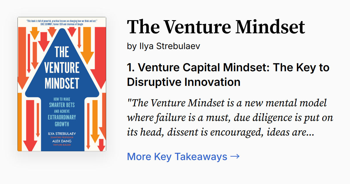 The Venture Mindset | Summary, Quotes, FAQ, Audio