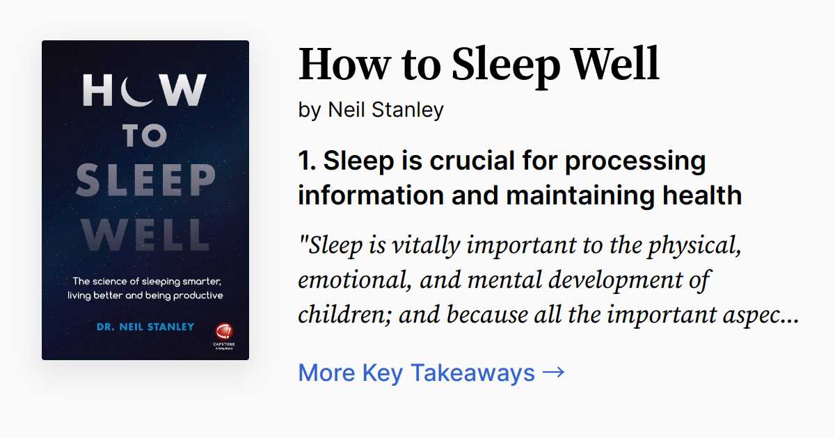 How to Sleep Well Summary & Audio